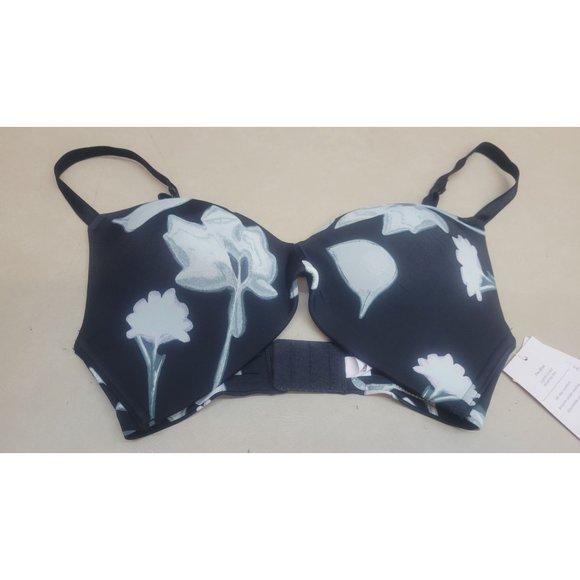 Women's Floral Print Bliss Lightly Lined Wirefree Bra Auden Black 32D - Picture 7 of 7